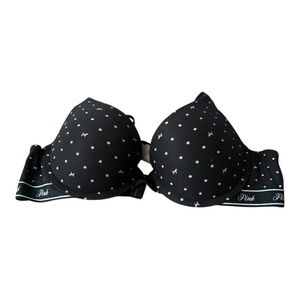 Victoria’s Secret PINK Black and Pink Polka Dot Bra 36B